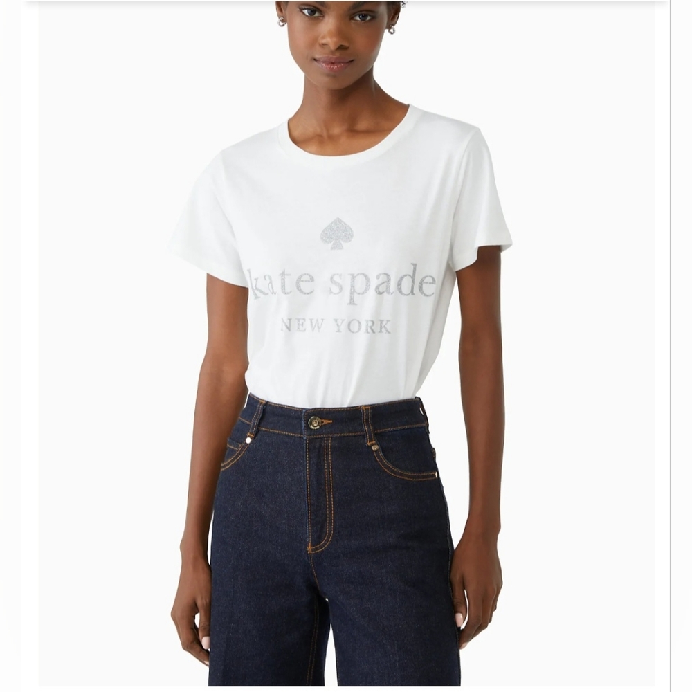 kate spade White Logo Short Sleeve Tee
